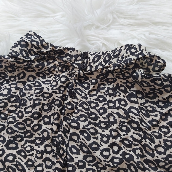 Retro Vintage 100% Silk Leopard Print Blouse Top - Picture 7 of 13